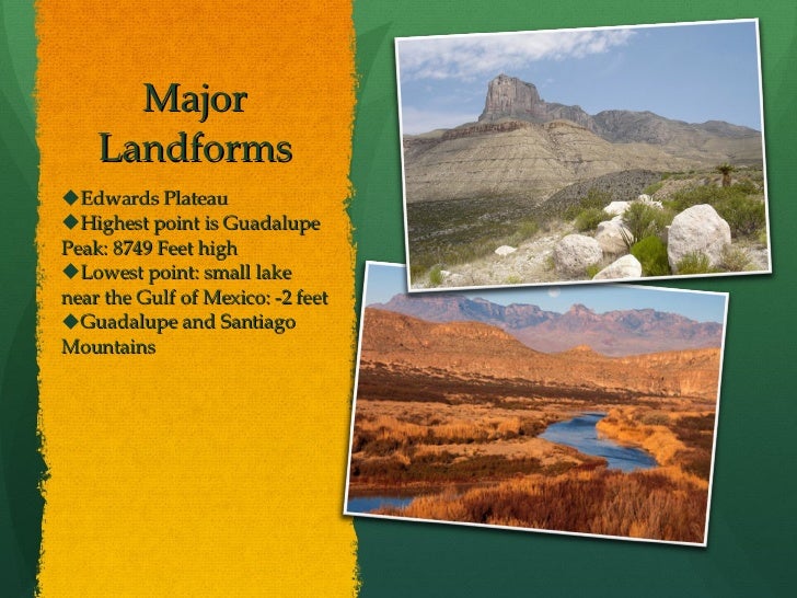 Major Geographic Features of Texas