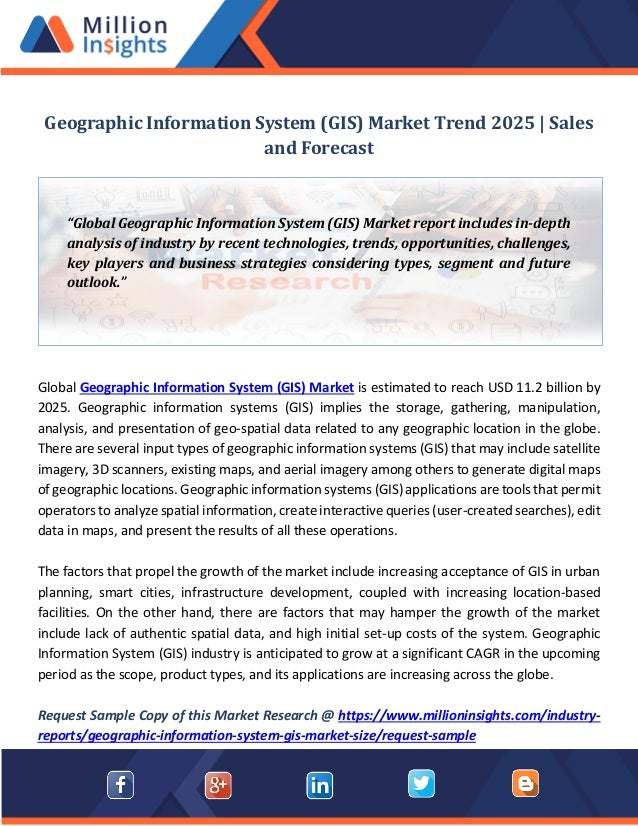 Geographic information system (gis) market trend 2025 sales and forecast