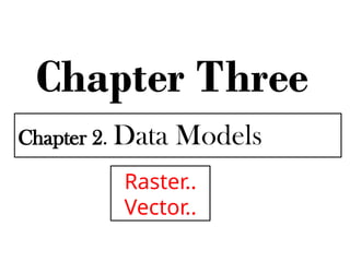 Chapter Three
Chapter 2. Data Models
Raster..
Vector..
 