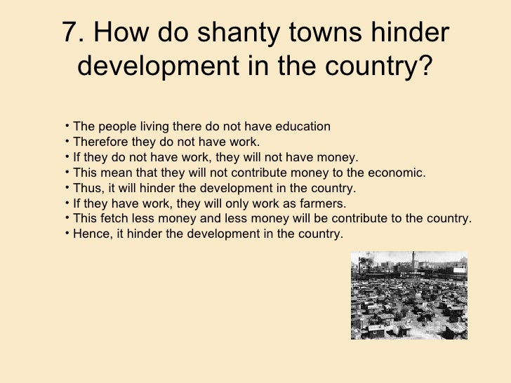 Geography on shanty towns