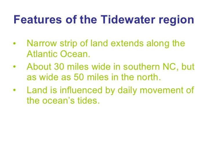 North Carolina Geography The Tidewater Region