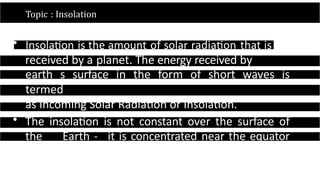 Understanding Insolation: Solar Radiation and Earth's Energy Balance | PPTX