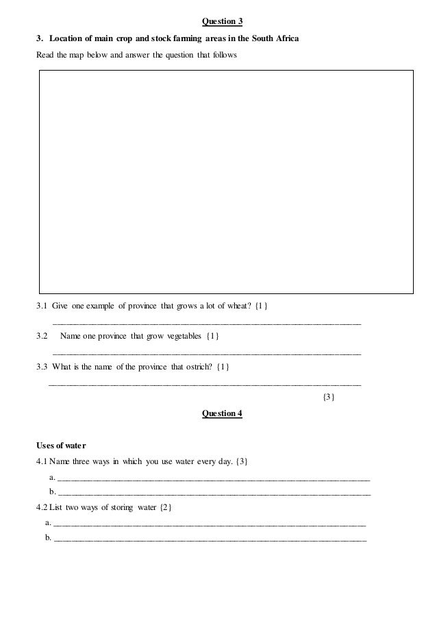 exam in 4 exam Geography grade 4