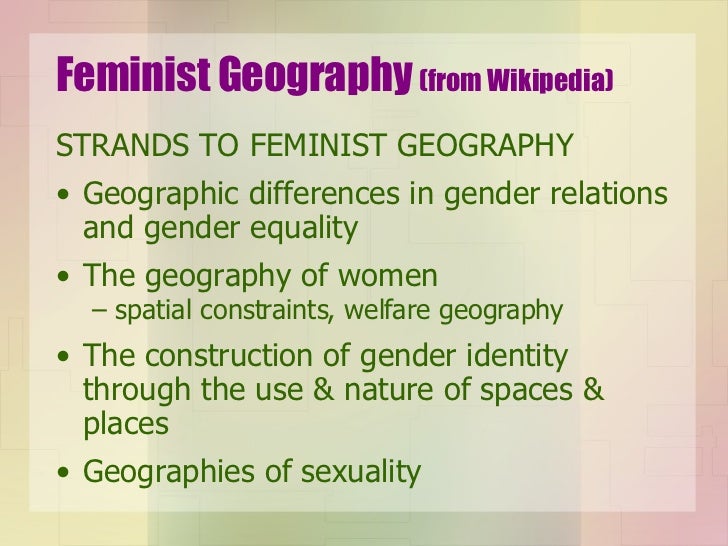 Gender and Geography