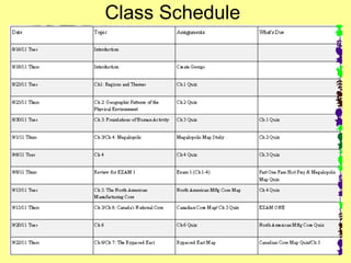 Class Schedule 