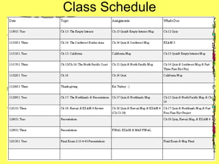 Class Schedule 
