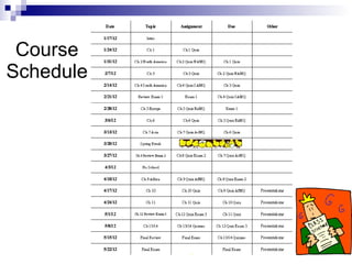 Course Schedule 