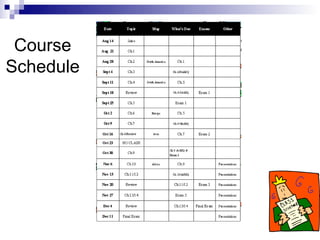 Course
Schedule
 