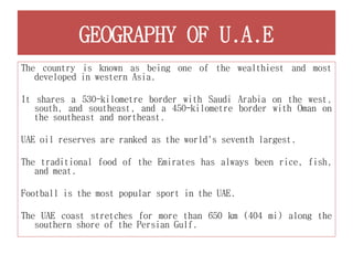 Geography and tourism in united arab emirates (Dubai) | PPT