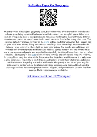 Geography Essay Examples | PDF