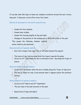 Geography form 1 notes, kenya syllabus | PDF