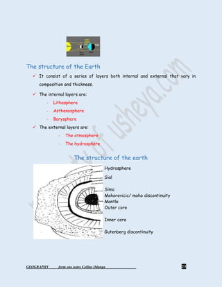 Geography form 1 notes, kenya syllabus | PDF