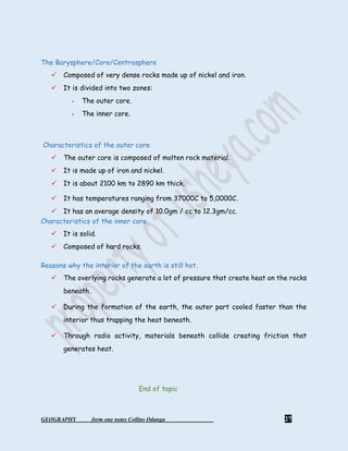 Geography form 1 notes, kenya syllabus | PDF