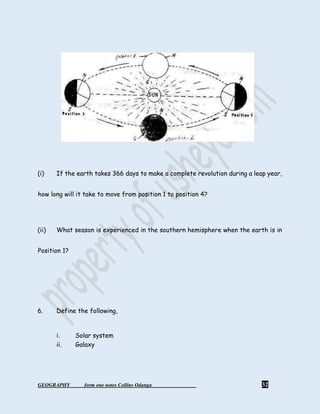 Geography form 1 notes, kenya syllabus | PDF
