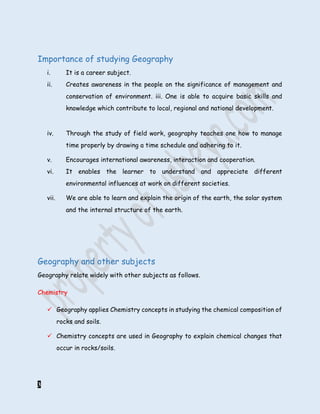 Geography form 1 notes, kenya syllabus | PDF