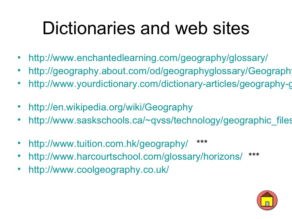Geography glossary