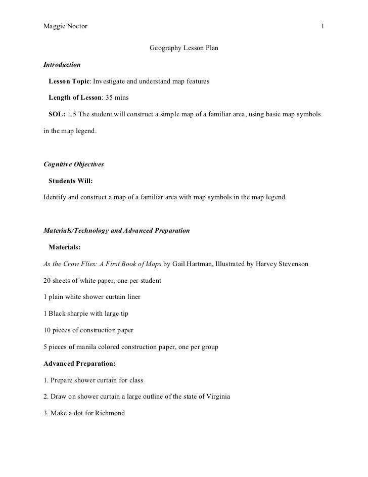 Geography lesson plan