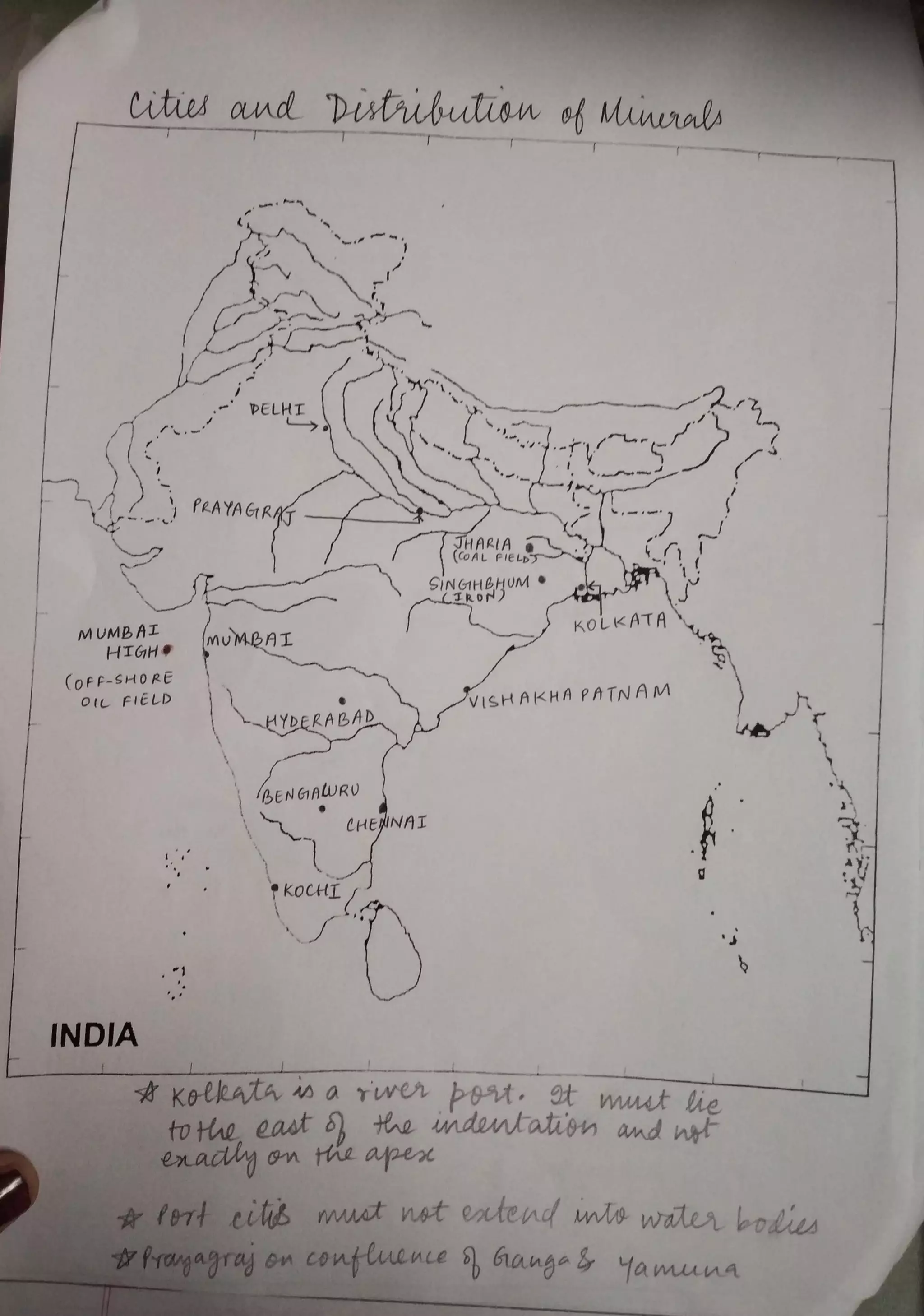 citil aud Distributou of Mirals
MUMBAI
HIGHe
(oFf-SHO RE
OlL FIELD
INDIA
PEL
vELHI
(onumeAI
(BENGAWRU
YDERABADIsHAKHAPhTNA
CHEJINAI
JHARIA
(COAL IELDS
KOCHL/
KoLKATA
M
tothe east s) te mdaton and at
exaclyomthe ape
tert eiis must net entend mts wale bodis
 