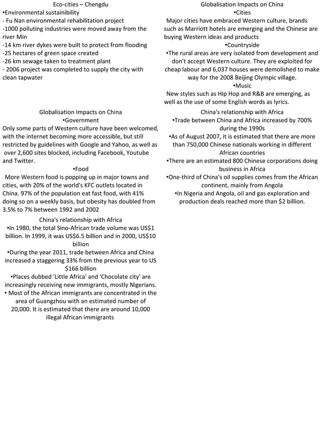 WJEC A2 Geography China Notes PDF