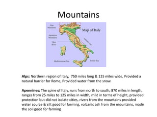 Mountain Ranges In Rome Geography of italy | PPTX