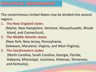 Geography of the United States of America | PPTX
