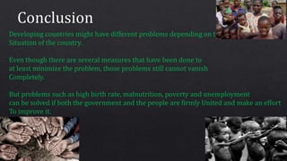 main problems in developing countries and measures taken. | PPTX