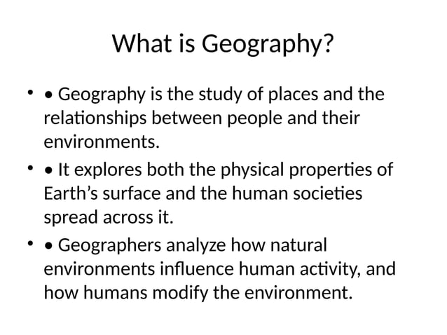Geography Presentation Pptx Useful For Geography Pptx
