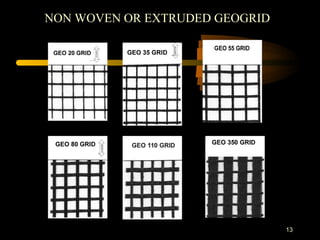 13
NON WOVEN OR EXTRUDED GEOGRID
 