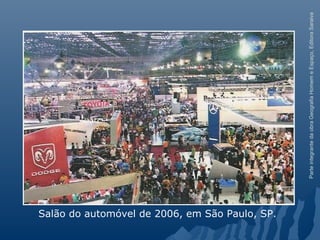 ParteintegrantedaobraGeografiaHomemeEspaço,EditoraSaraiva
Salão do automóvel de 2006, em São Paulo, SP.
 