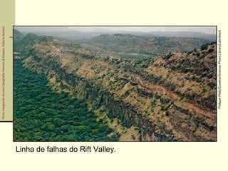 ParteintegrantedaobraGeografiaHomem&Espaço,EditoraSaraiva
Linha de falhas do Rift Valley.
PhilippePlaily/Eurelios/SciencePhotoLibrary/LatinStock
 