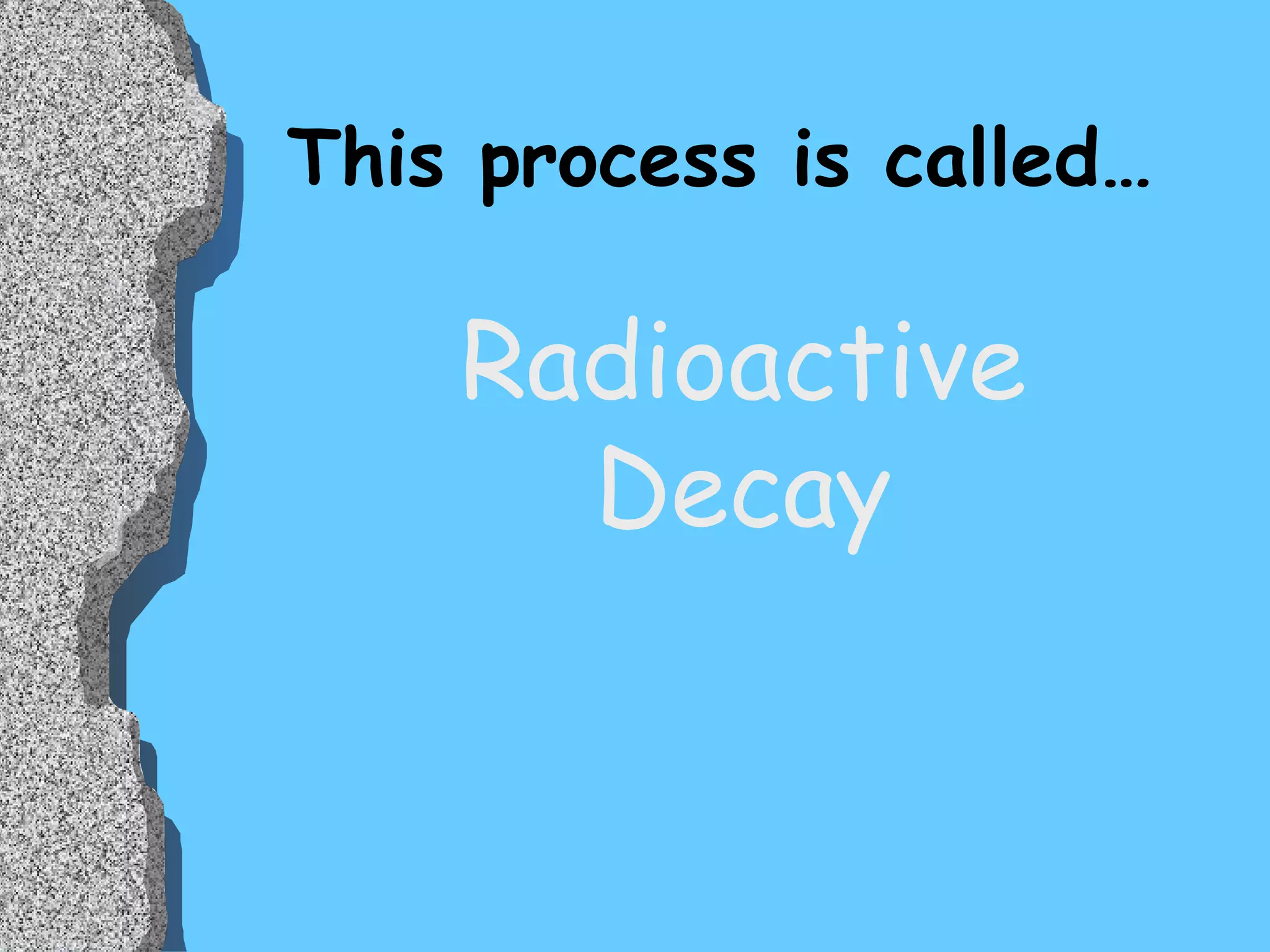This process is called… Radioactive Decay 