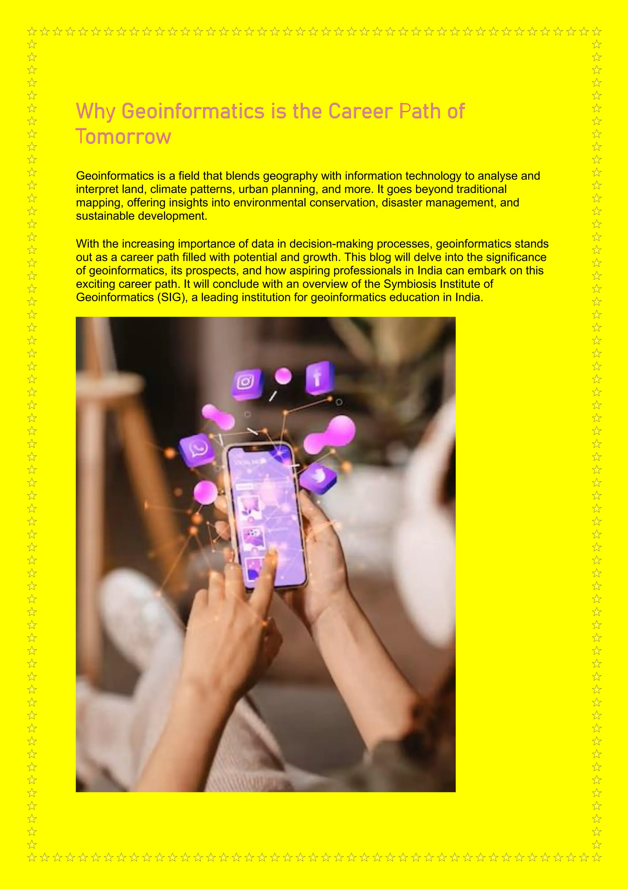 Why Geoinformatics is the Career Path of Tomorrow | PDF