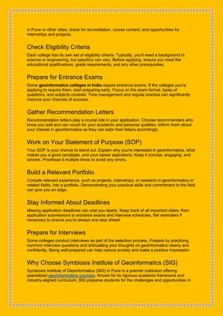 How to Prepare for a Geoinformatics College Application | PDF