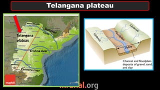 Telangana plateau
Krishna river
Telangana
plateau
 