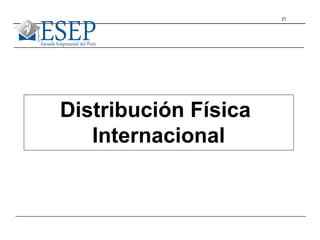 21
Distribución Física
Internacional
 