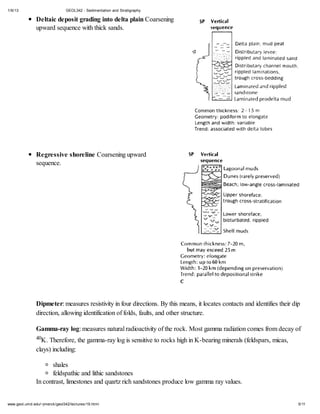 Geol342 sedimentation and stratigraphy | PDF