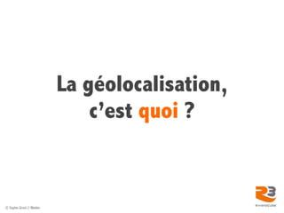 La géolocalisation,
                                 c’est quoi ?


© Sophie Gironi // Bleekin
 