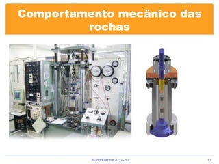 Comportamento mecânico das
         rochas




          Nuno Correia 2012- 13   13
 