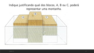CORREIA 20 12
Indique justificando qual dos blocos, A, B ou C, poderá
representar uma montanha.
 