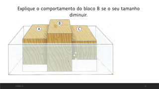 CORREIA 20 13
Explique o comportamento do bloco B se o seu tamanho
diminuir.
 