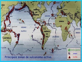 Principais zonas de vulcanismo activo. 