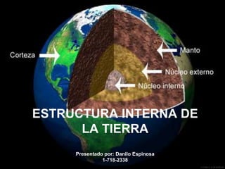 ESTRUCTURA INTERNA DE
LA TIERRA
Presentado por: Danilo Espinosa
1-718-2338
 