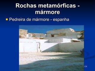 Rochas metamórficas - mármore Pedreira de mármore - espanha 
