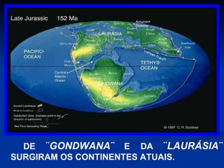 DE  ¨ GONDWANA¨  E DA  ¨ LAURÁSIA¨  SURGIRAM OS CONTINENTES ATUAIS. 