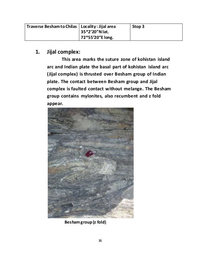 Geological field work report
