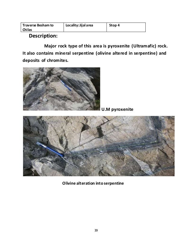 Geological field work report