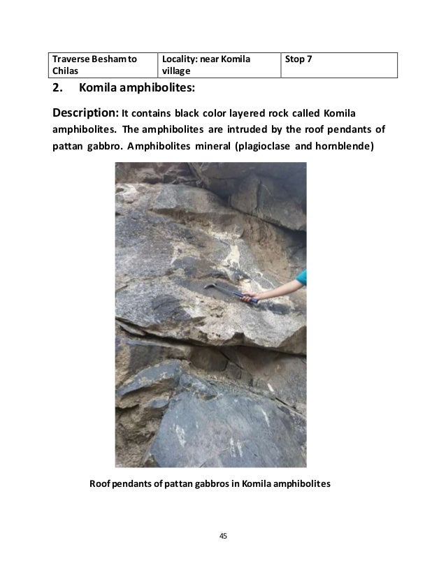 Geological field work report
