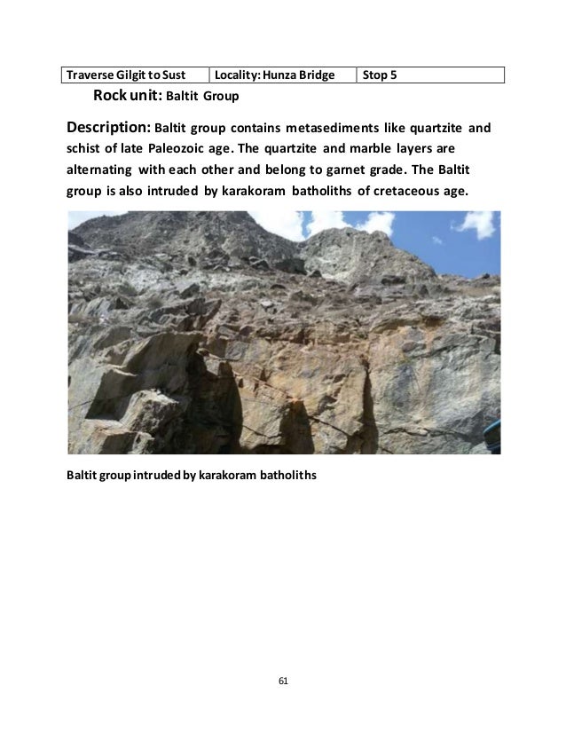 Geological field work report
