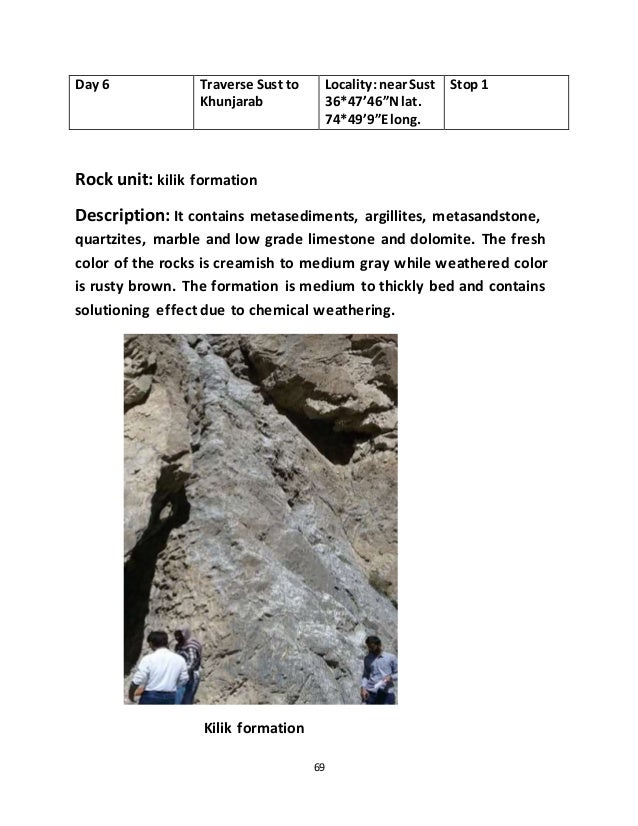 Geological field work report