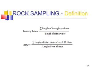 Sampling Math Rock Geological site investigation for Civil Engineering Foundations | PPT